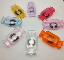 Transparent Candy Eyelash Packaging Box 3D 5D Mink Eyelash Case Lash Box False Eyelashes Packaging Empty Lashes Case Packing Box KKA7813