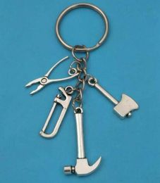 axe with saw UK - NEW High quality key pendant Tools Hammer Axe Saw Pliers Charm Key Chain Ring For Keys Car Bag Key Ring Handbag Keychain 732