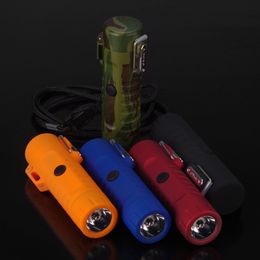 New Colourful Windproof Waterproof USB ARC Charging Lighter Flashlight illumination Portable Lanyard Innovative Design High Quality DHL