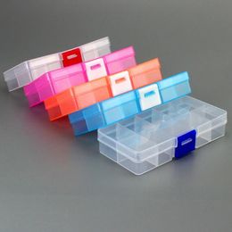adjustable plastic containers UK - 100pcs 10 grids Grid Plastic Jewelry Box Movable Removable Dividers Adjustable Compartment Organizer Divider Container Containers