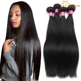 Mink Brazilian Straight Hair Weave 100% Unprocessed Brazilian Virgin Hair Straight Peruvian Malaysian Indian Human Hair Extensions