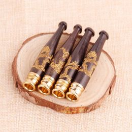 Black Sandalwood Fine Carved Dragon Wood Pipe Nozzle Hot Selling Philtre Nozzle High-grade Pull Rod