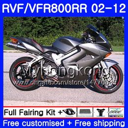 Kit For HONDA Interceptor VFR800RR 02 08 09 10 11 12 Glossy grey hot 258HM.29 VFR 800RR 800R VFR800 RR 2002 2008 2009 2010 2011 2012 Fairing