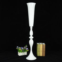 New style white trumpet vase wedding table centerpiece flower holder centerpiece reversible mental iron best11152