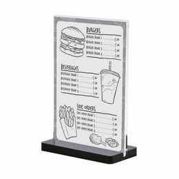 A5 Acrylic Frame Stand Black Base Photo Frame Desk Picture Holder Magnetic Frame Acrylic Menu Stand Poster Cover Price Display