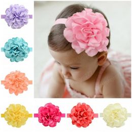 Lovely Baby Girls Lovely Big Flower Elastic Headband Bandage on the head Newborn Boutique Soft Solid Hair Accessories Headwear