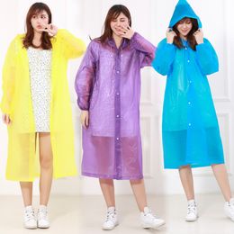 The latest EVA material environmental protection fashion travel adult raincoat circulation one-piece raincoat poncho UPS free shipping