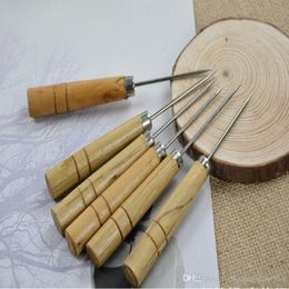 100pcs Hand Tools High Quality Leather Craft Cloth Awl Tool Pin Sewing Punching Hole Maker Watchmaker Wooden Brand New