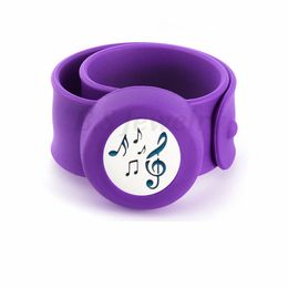 music note Flexible Mosquito Repellent Charm Bracelet Bangles Essential Oil Diffuser Bracelets Women Perfume Silicone Wristband Kids