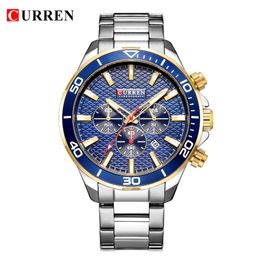 Mens Watches Top Brand Luxury Fashion Business Quartz Stainless Steel Wristwatch CURREN Chronograph and Date Relogio Masculino