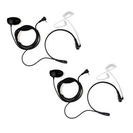 2pcs Throat MIC Covert Acoustic Tube Earpiece PTT for Motorola Radio 2.5mm T6200