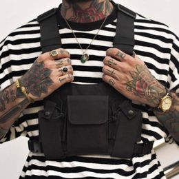 Unisex Fashion Chest Rig Waist Bag Men Hip Hop Streetwear Functional Tactical Chest Bag Casual Travel Cross Body Shoulder Bags