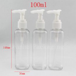 100ml X 50 square transparent bayonet pump lotion bottle ,shower gel bottle shampoo bottle ,