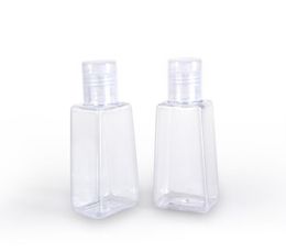 Empty PET Plastic Bottle with flip cap trapezoid shape bottle for makeup fluid disposable hand sanitizer