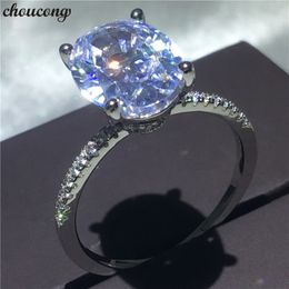 choucong Luxury Promise Finger Ring 925 Sterling Silver Oval cut 3ct Diamond cz Engagement Band Rings For Wome Wedding Jewellery