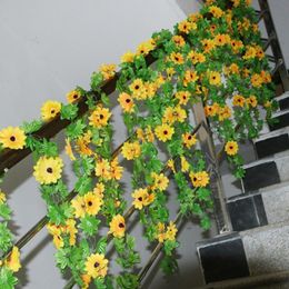 Simulation small sunflower flower rattan hualian rattan roof P wall decoration flower strip long string rattan sunflower