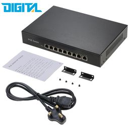 Freeshipping 1+8 Ports 100Mbps PoE Switch Injector Power over Ethernet IEEE 802.3af for Cameras AP VoIP Built-in Power Supply Switch Adapter