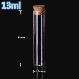 Mini empty glass bottles with Wood lid 18*80mm 13ml small glass jars glass vial Free Shipping 100pcs