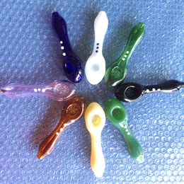 5.0 Inch Glass Hand Pipe Pyrex Snowflake Filter Glass Pipes 8 Colored Smoking Tobacco Spoon Pipe Dab Tool Glass Bubbler Smoking Accessories