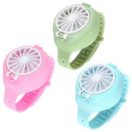 Mini watch Fan pocket Classroom office cute mini fan portable USB rechargeable Hot summer electric fan Kids gift party Favour LJJA4059