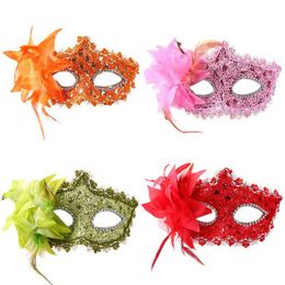 Masquerade Show Nightclub women Flower Mask Full Gold Star Painted Masquerade Mask