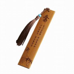 New Arrival Chinese Style Vintage Tassels Bamboo Bookmark Birthday Party Favour Back To School Gifts