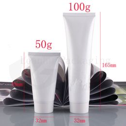 100 g ( ml ) empty white plastic tubes for cosmetics packaging,1.75oz unguent handcream facial cleanser container bottles