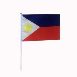 Philippines Hand Held Waving Flag for Outdoor Indoor Usage ,100D Polyester Fabric, Make Your Own Flags