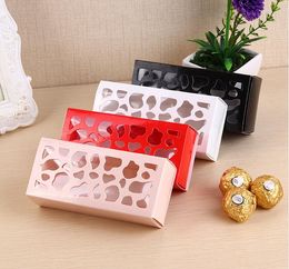 Hollow Macaron Box Cupcake Container Valentine Chocolate Packing Baking Package Macaron Packing Paper Cake Boxes 4*6*13cm SN549