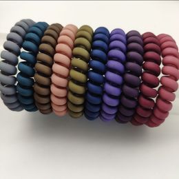 Matt Colors Telephone Wire Pony Tails Holder Cord Gum Good Quality Girls Elastic Hair Rope Bracelet