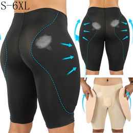 Mens Body Shaper Side Booty Padded Compression Waist Trainer Tummy Control Panties Slimming Shapewear Modeling Girdle Fake Ass Padded Boxers