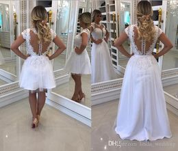 2019 New Lace See Through Back White Prom Dress Sexy Formal Holidays Wear Graduation Evening Party Pageant Gown Custom Made Plus Size