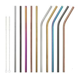 Stainless Steel Coloured Drinking Straws 8.5 / 9.5 /10.5 Bent and Straight Reusable Drinking Straws