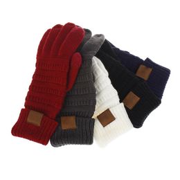 Designer Knitted Winter Gloves made in China Touch Screen Gloves 8 Colors Fashion Stretch Woolen Knit fation Warm unisex Full Finger XD22582