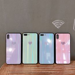 2021 Fashion TPU Tempering Glass Shockproof Phone Cases Lovers Heart Pattern For iPhone 6 7 8 X 11 Pro Max