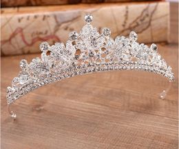 Pageant Quinceanera Wedding Crowns For Women Gold Crystal Bling Rhinestone Beading Hair Jewellery Bridal Headpieces Tiaras Party Gow273b
