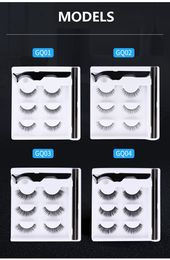 3 Pairs false eyelashes set with self-adhesive eyeliner + tweezer soft & vivid fake lashes makeup 4 models available DHL Free