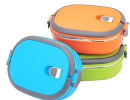 Thermal Insulated Food Container Lunch Box for Student Stainless Steel 1 Layer Multi Colour High Quality Home Supplies