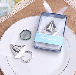 Free Shipping 300pcs New Arrival "Set Sail" Sailboat Bottle Opener Nautical Shower Wedding Favor Reception Party SN2906