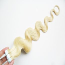 Tape in Extensions Unprocessed Remy Human Hair body wave tape in human hair extensions PU skin weft tape remy hair extensions