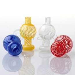 DHL Striped Glass Bubble Carb Cap 4 Colours 25mmOD Heady Glass Carb Caps Bubble Cap Smoking Accessories For Quartz Banger Glass Water Pipes