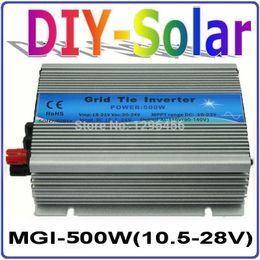 MGI 500W DC10.5~28V Grid Tie Inverter for Solar Panel 18V/36 Cells, 90-140V or 180-260VAC Pure Sine Wave Power Inverter 500W 18V