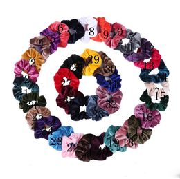 25 Colors Fashion Korean Style Baby Girls Best Sale Scrunchies Party Performance Kids Ponytail Hairband Velvet Elastic Hairband
