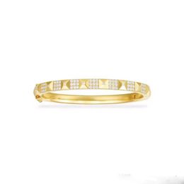 High Quality Yellow Gold Plated CZ Bracelets Bangles for Girls Women for Party Wedding Nice Gift