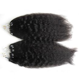 200g Coarse yaki Loop Micro Ring Hair 1g/s 100g/pack 100% Human Hair Kinky Straight Micro Bead Links Remy Hair Extensions 18''-24''