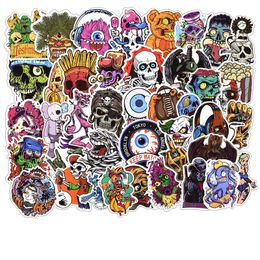 100pcs DIY Sticker Lot Horrible Stickers Posters for Graffiti Skateboard Snowboard Laptop Luggage Motorcycle Bike Home Decal Halloween Monster