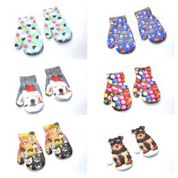 hot Kids 3D Knitted Gloves Thermal Sublimation Digital Painting Glove For 1-4 ages Children gloves Warm gloves Party Supplies T2C5180