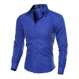 Men's Dress Shirts 5XL Plus Size Brand-clothing Cotton Mens Clothing Solid Soft Men Shirt Long Sleeve Casual Slim Fit