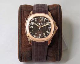 40-mm-Uhren für Herren ZF Factory Roségold-Kristalluhr Miyota Automatik Cal.324 SC Braunes Zifferblatt 5167 Eta Rubber Herren-Mechanische Armbanduhren