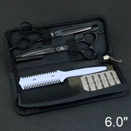 6" Scissors Kit Japanese Steel Barbers Hairdressing Clipper for Hairstylist Hair Cutting Shears Salon Tools